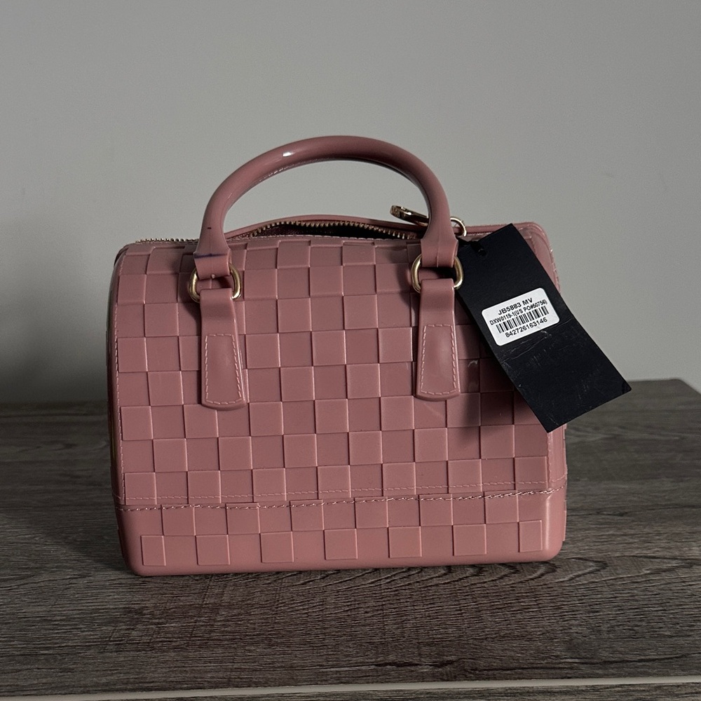 Pink Woven Handbag